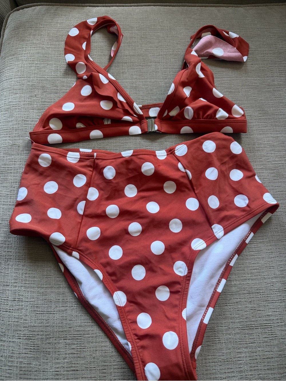 Xhilaration Red Polka Dot High-Waist Bikini